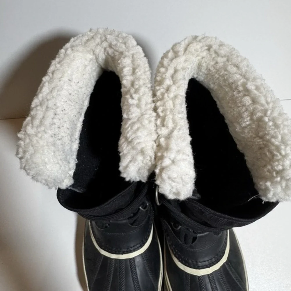 Sorel Winter Carnival Snow Boots Waterproof Black 8.5 39.5 Winter Faux Fur Comfy - Picture 6 of 9